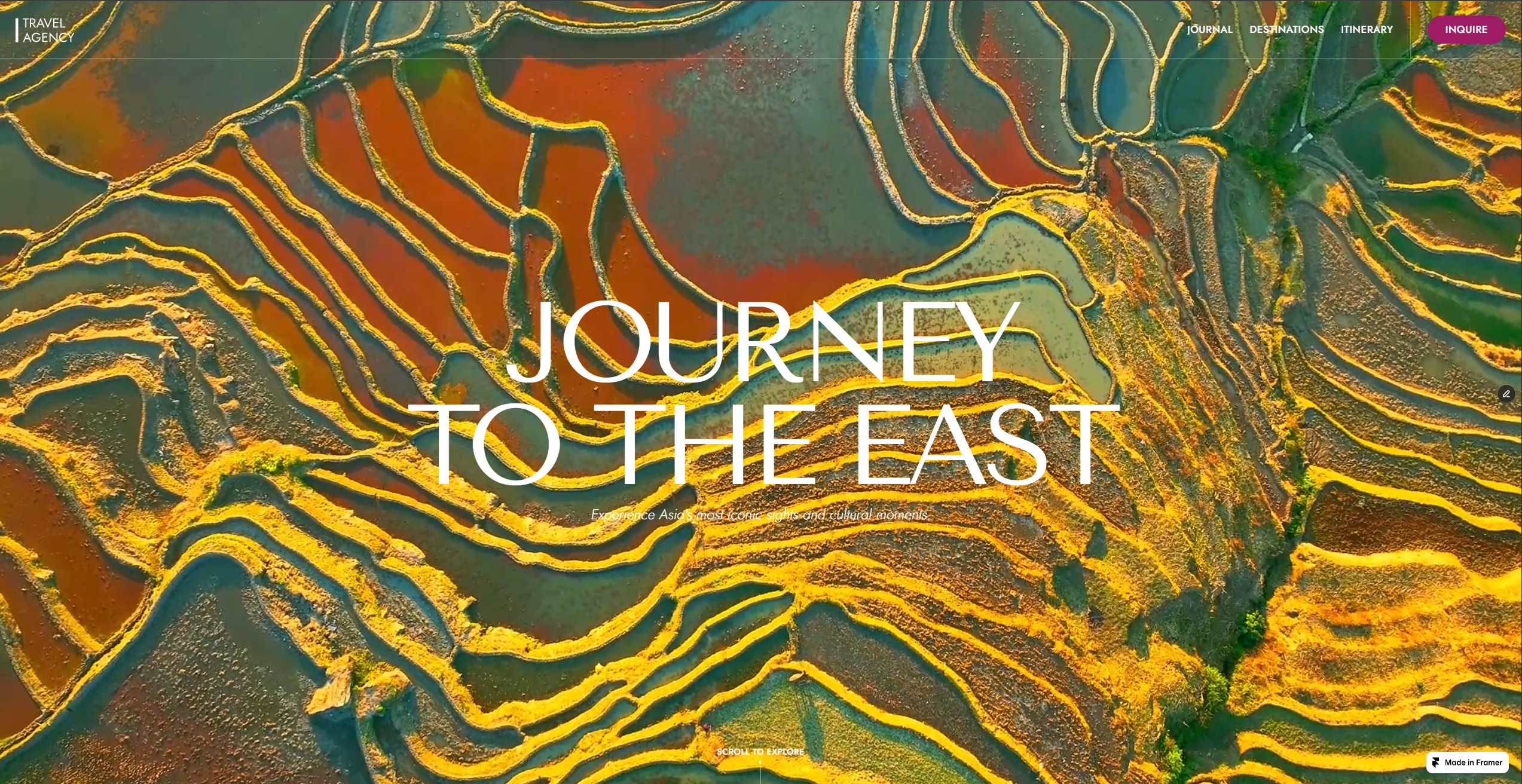 Eastward - Framer travel Template